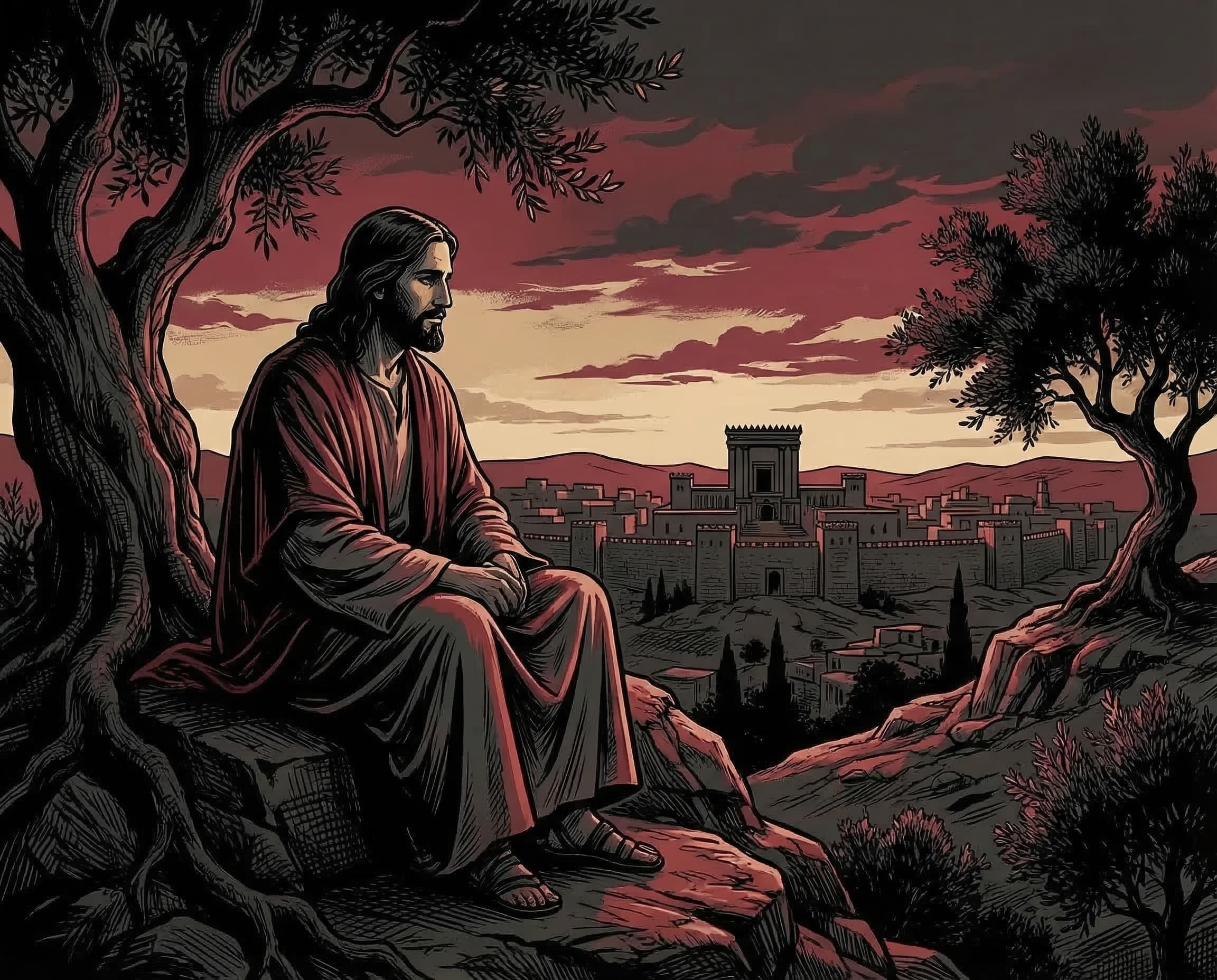 Jesus teaching about the greatest commandments with tenderness